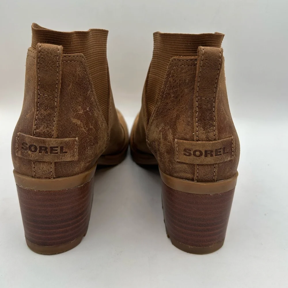 Sorel Women's Size 8 Cate Chelsea Bootie Waterproof Leather Brown Rain Boot - Picture 9 of 10